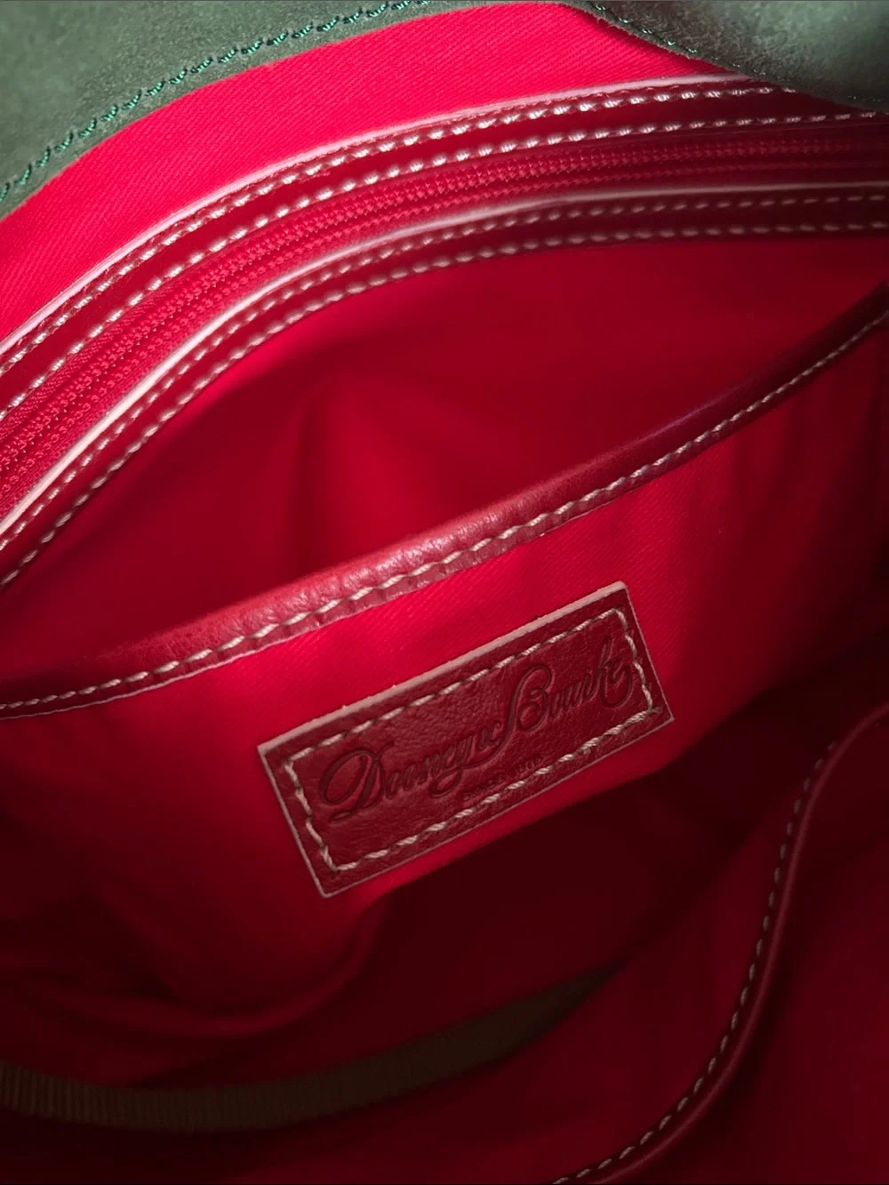 Dooney & Bourke Red Leather Satchel with Gold Hardware